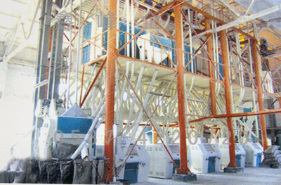 80-120吨面粉厂钢架式展示图